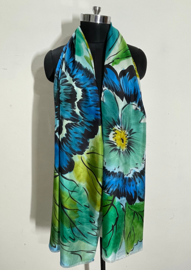 Fabric Silk Habutai 100% Hand Printed