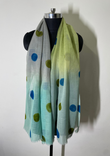 Fabric Wool 85% Silk 15% Hand Printed